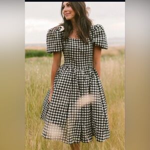 IVYCITY CUPCAKE DRESS BLACK & WHITE GINGHAM